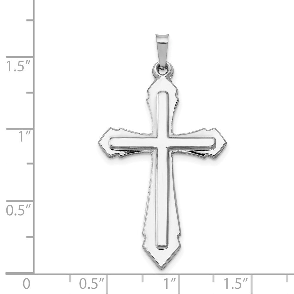 FJC Finejewelers 14 kt White Gold Polished and Satin Cross Charm 40 mm x 21 mm