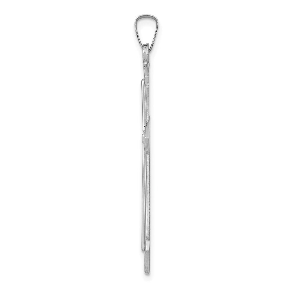 FJC Finejewelers 14 kt White Gold Polished and Satin Cross Charm 40 mm x 21 mm