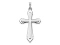 FJC Finejewelers 14 kt White Gold Polished and Satin Cross Charm 40 mm x 21 mm