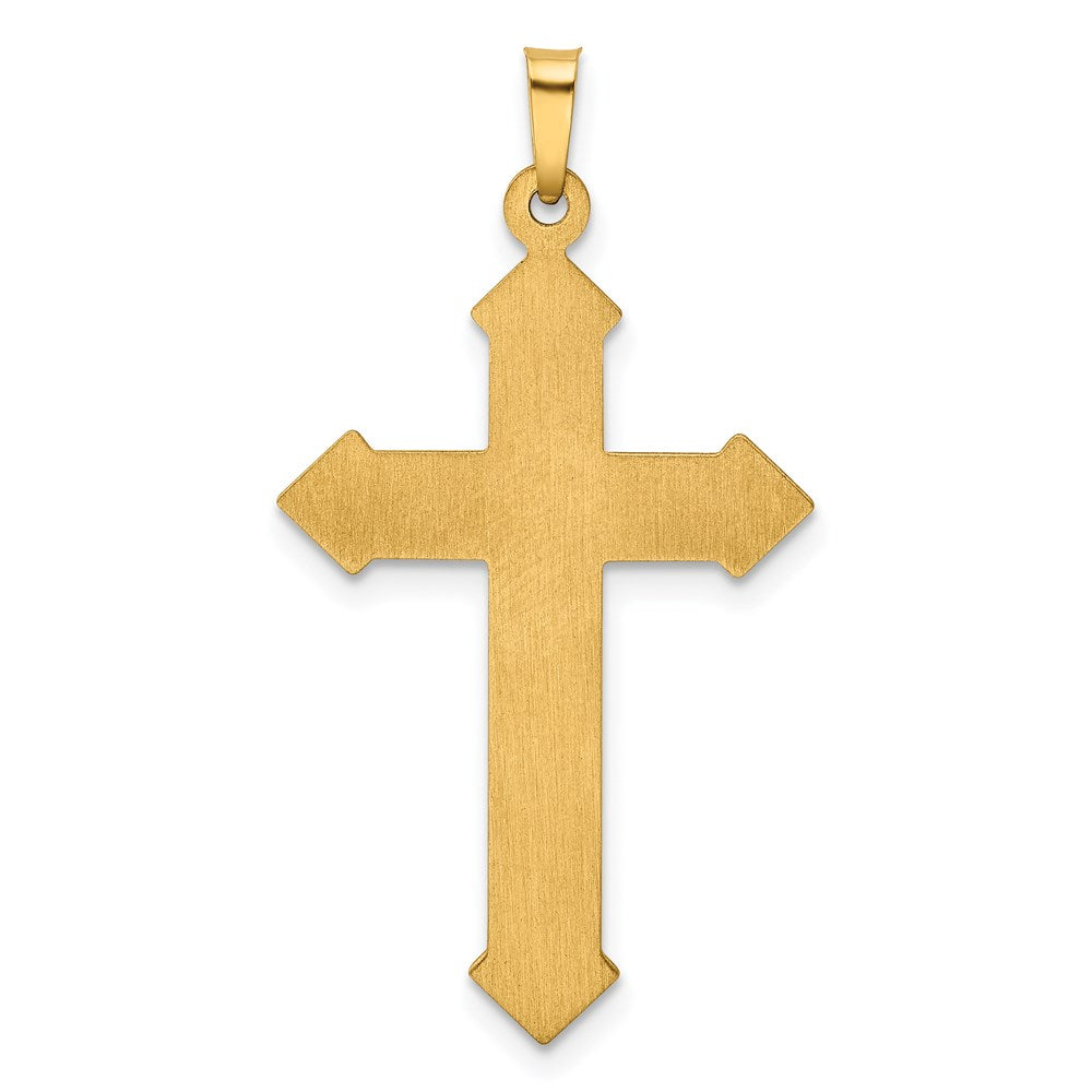 FJC Finejewelers 14 kt Yellow Gold with Rhodium Polished and Textured Passion Cross Charm 38 x 21 mm