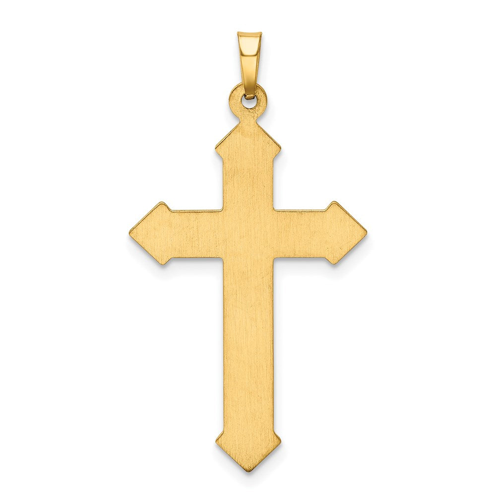 FJC Finejewelers 14 kt Yellow Gold Polished and Textured Passion Cross Charm 38 x 21 mm