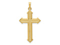 FJC Finejewelers 14 kt Yellow Gold Polished and Textured Passion Cross Charm 38 x 21 mm