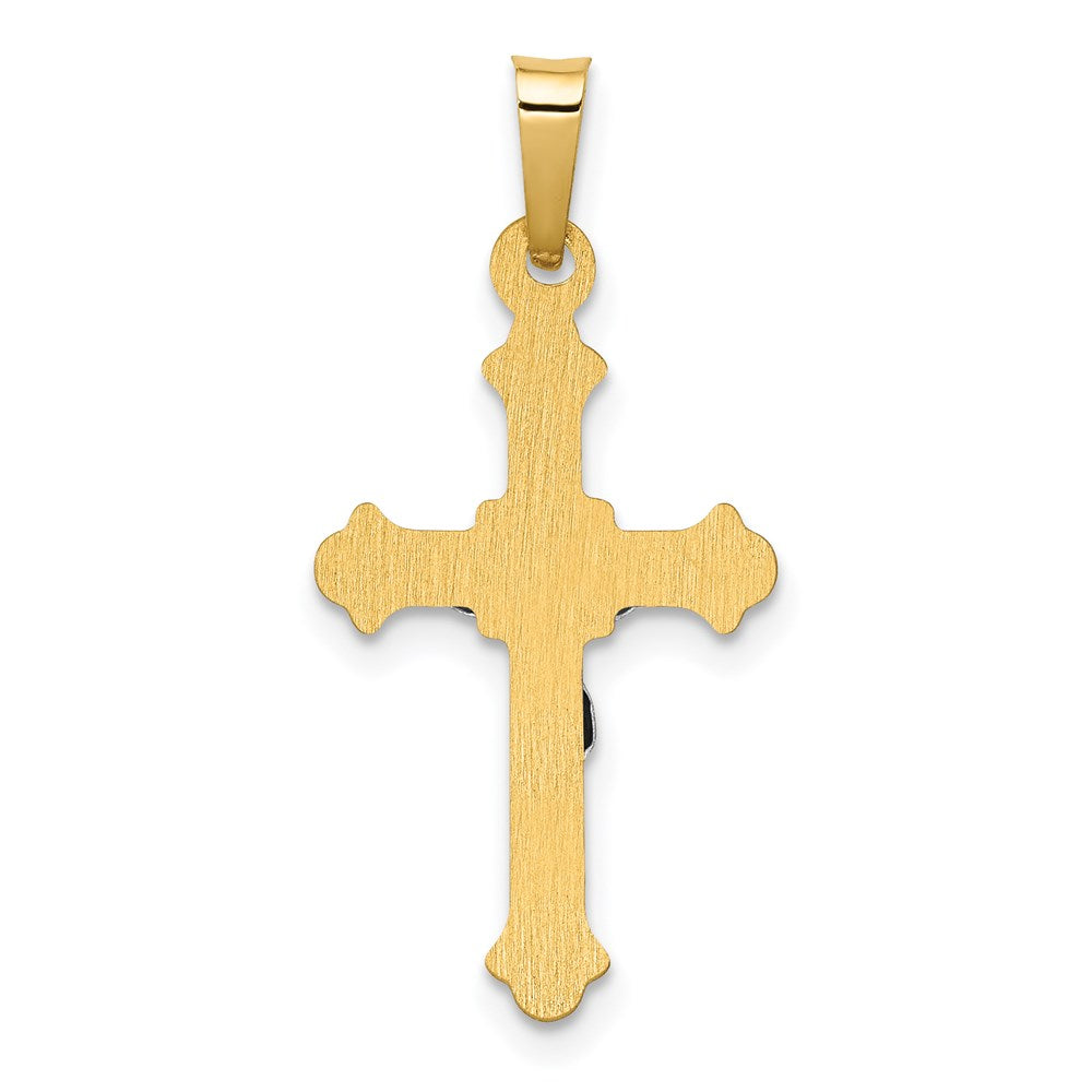 FJC Finejewelers 14 kt Two Tone Gold Polished INRI Crucifix Charm 27 x 13 mm