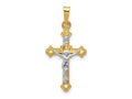 FJC Finejewelers 14 kt Two Tone Gold Polished INRI Crucifix Charm 27 x 13 mm