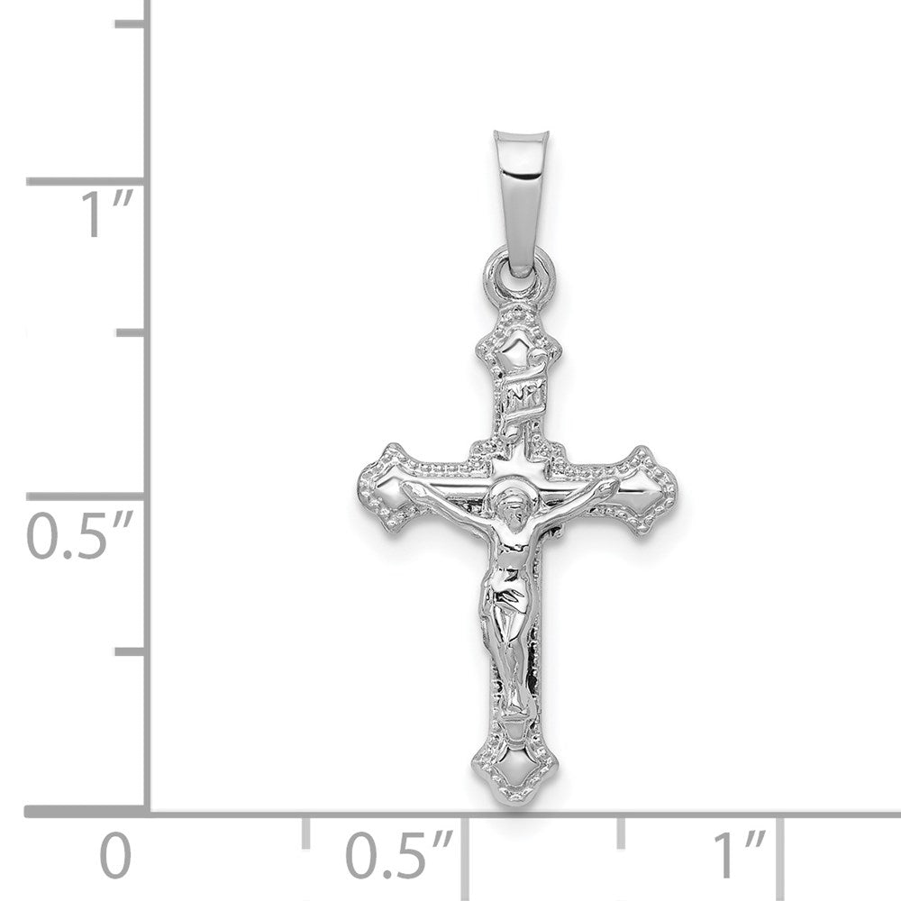 FJC Finejewelers 14 kt White Gold Polished INRI Crucifix Charm 27 mm x 13 mm