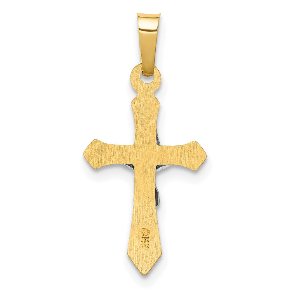 FJC Finejewelers 14 kt Two Tone Gold Polished INRI Crucifix Charm 24 x 11 mm