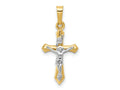 FJC Finejewelers 14 kt Two Tone Gold Polished INRI Crucifix Charm 24 x 11 mm