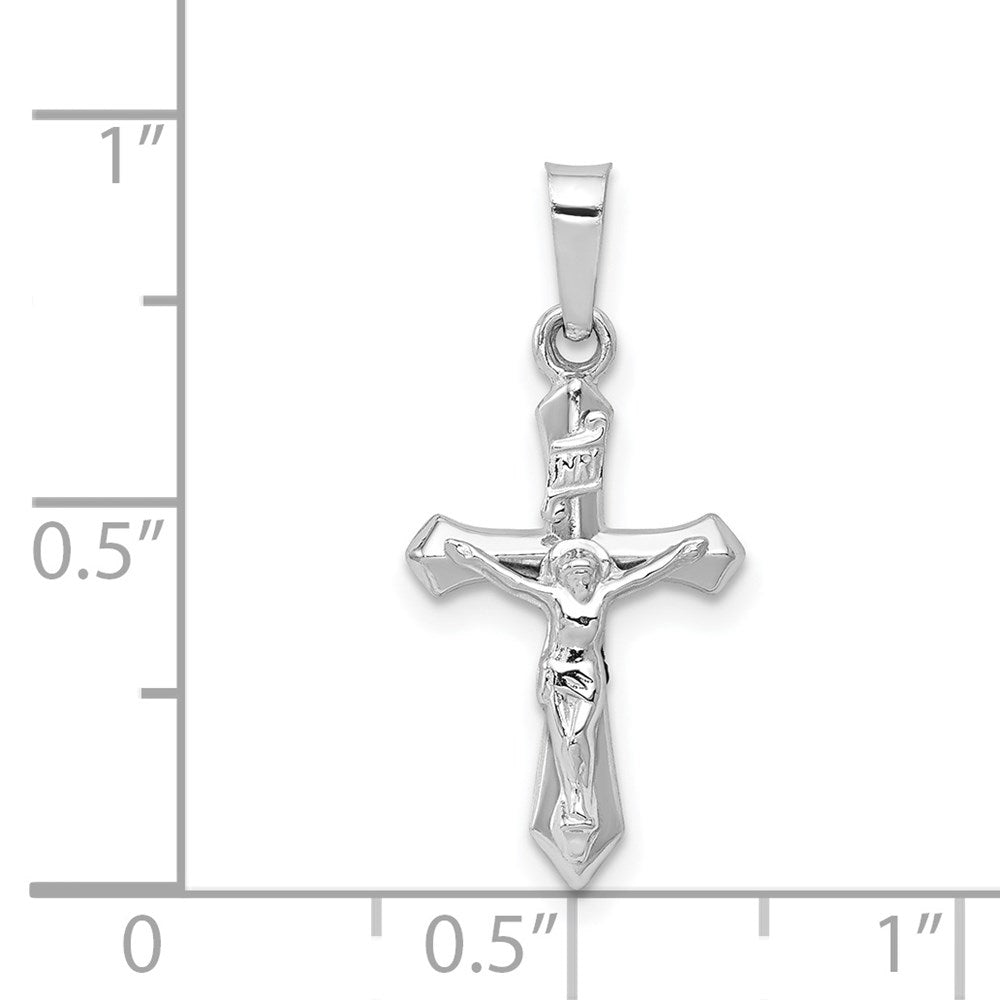 FJC Finejewelers 14 kt White Gold Polished INRI Crucifix Cross Charm 24 mm x 11 mm