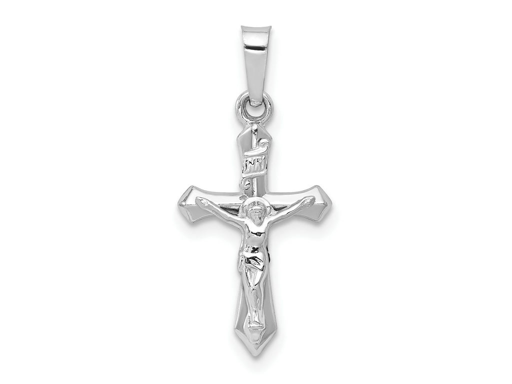 FJC Finejewelers 14 kt White Gold Polished INRI Crucifix Cross Charm 24 mm x 11 mm