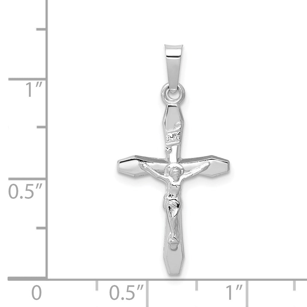 FJC Finejewelers 14 kt White Gold Polished INRI Crucifix Cross Charm 27 mm x 13 mm