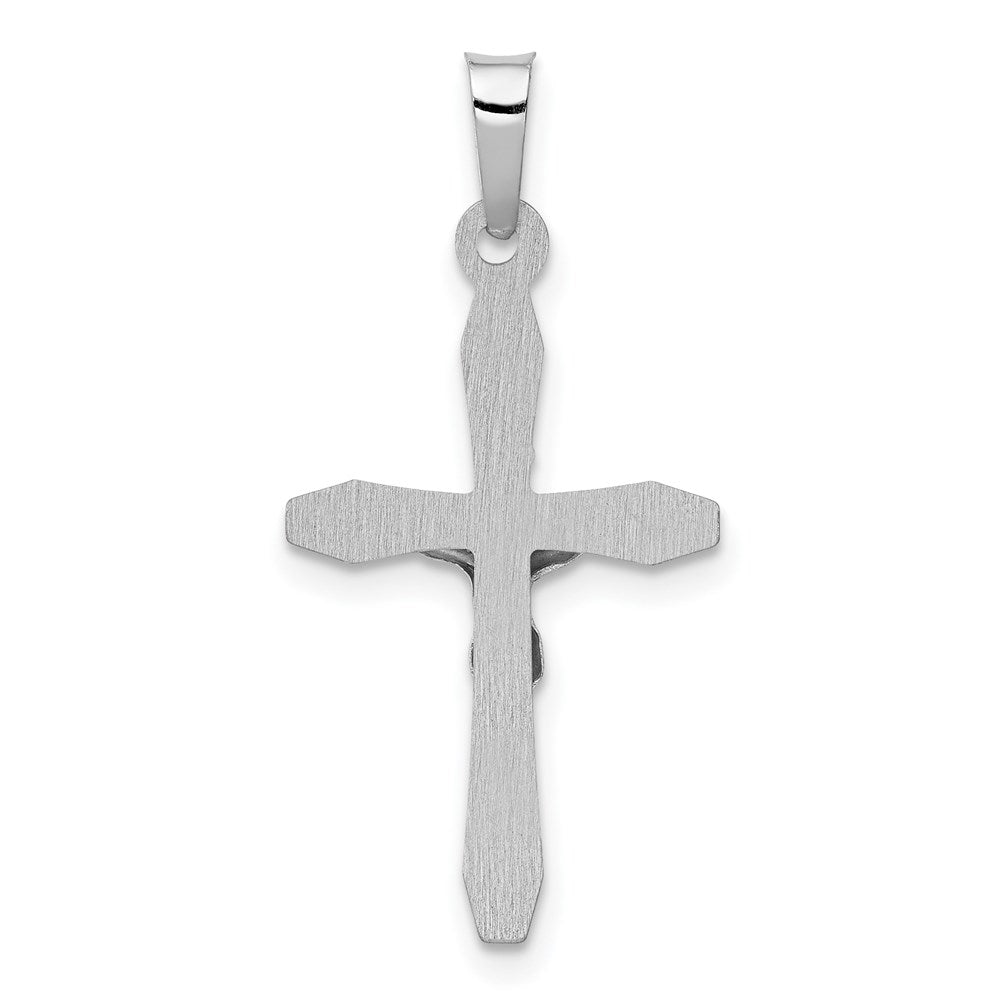 FJC Finejewelers 14 kt White Gold Polished INRI Crucifix Cross Charm 27 mm x 13 mm