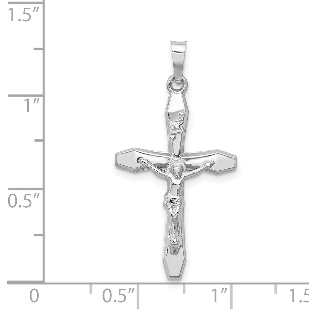 FJC Finejewelers 14 kt White Gold INRI Crucifix Cross Polished Charm 32 mm x 17 mm