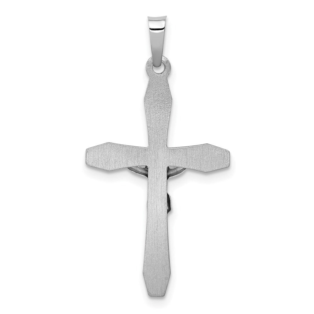 FJC Finejewelers 14 kt White Gold INRI Crucifix Cross Polished Charm 32 mm x 17 mm