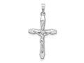 FJC Finejewelers 14 kt White Gold INRI Crucifix Cross Polished Charm 32 mm x 17 mm