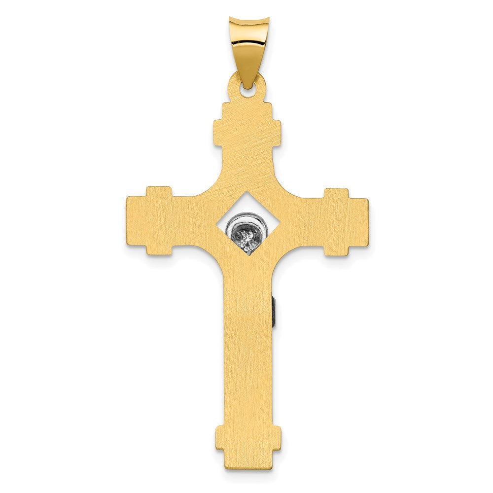 FJC Finejewelers 14 kt Two Tone Gold Polished INRI Crucifix Charm 45 x 24 mm