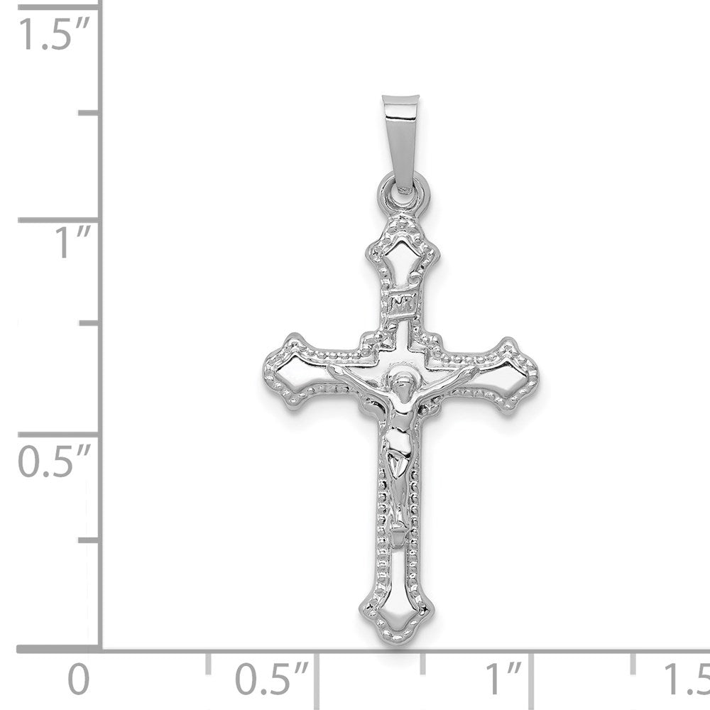 FJC Finejewelers 14 kt White Gold Polished INRI Crucifix Cross Charm 31 mm x 17 mm