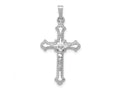 FJC Finejewelers 14 kt White Gold Polished INRI Crucifix Cross Charm 31 mm x 17 mm