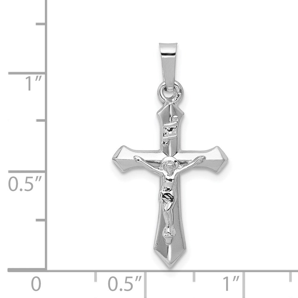 FJC Finejewelers 14 kt White Gold Polished INRI Crucifix Cross Charm 27 mm x 14 mm