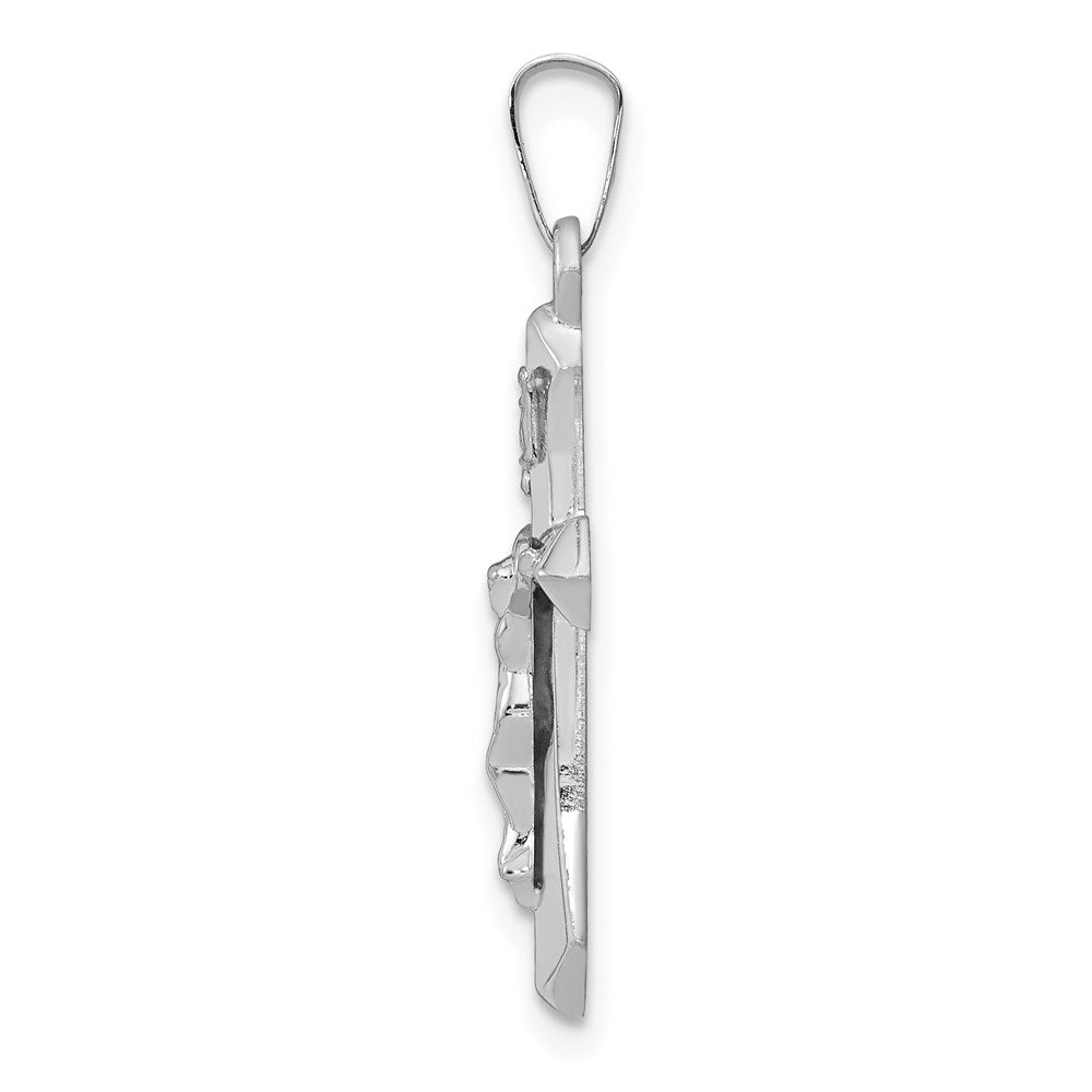 FJC Finejewelers 14 kt White Gold Polished INRI Crucifix Cross Charm 27 mm x 14 mm
