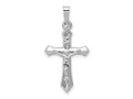 FJC Finejewelers 14 kt White Gold Polished INRI Crucifix Cross Charm 27 mm x 14 mm