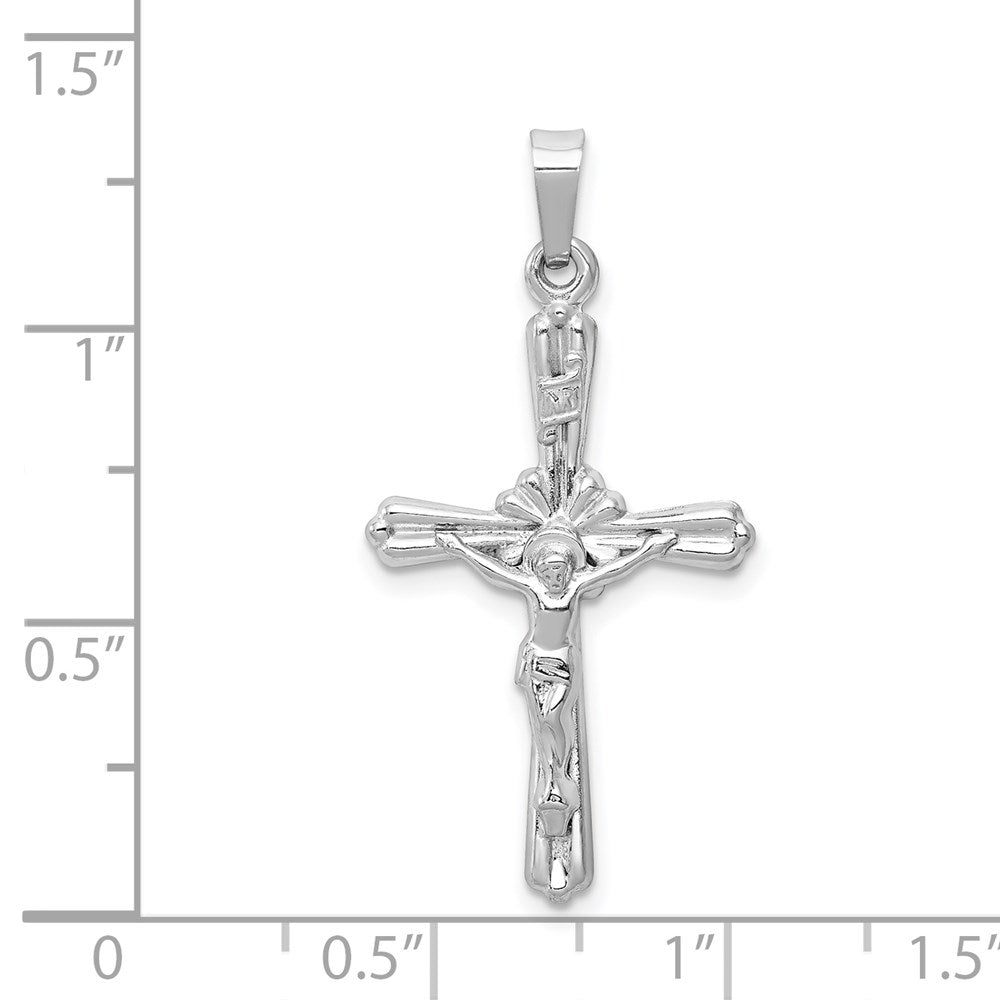 FJC Finejewelers 14 kt White Gold Polished INRI Crucifix Cross Charm 32 mm x 17 mm