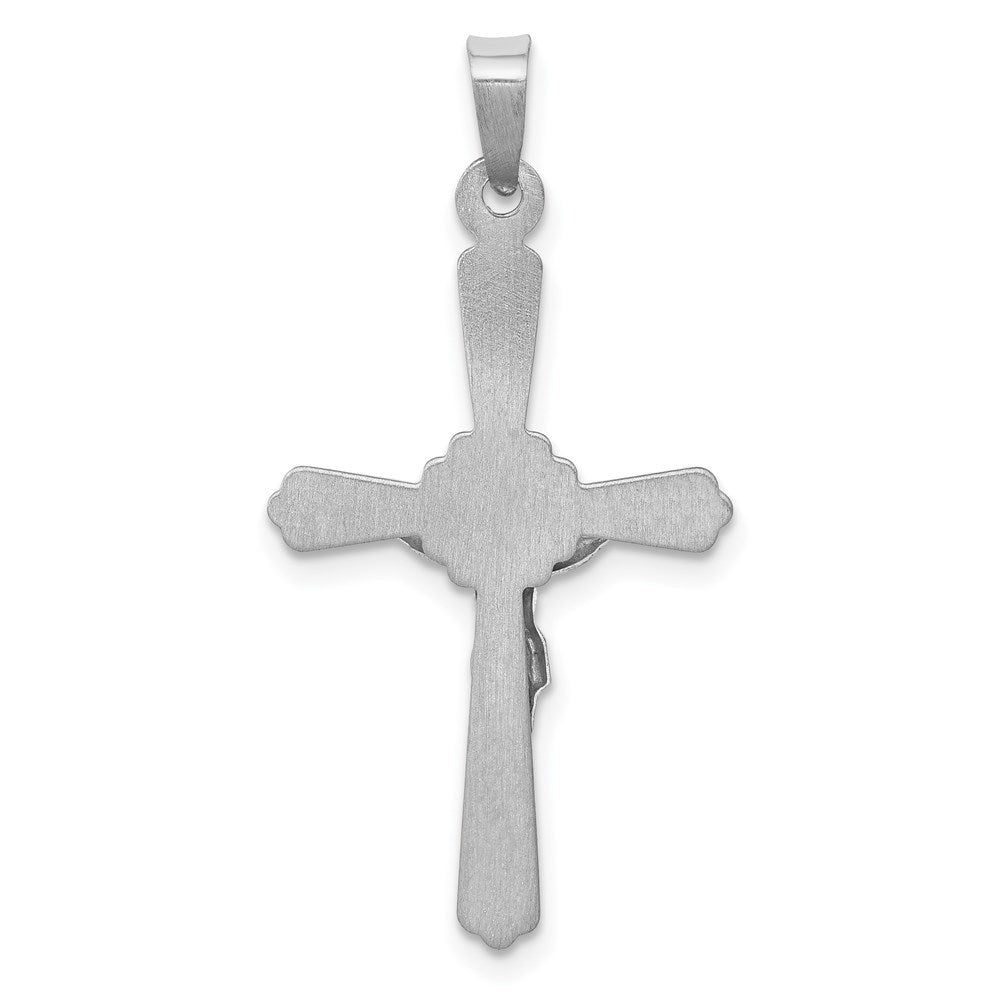 FJC Finejewelers 14 kt White Gold Polished INRI Crucifix Cross Charm 32 mm x 17 mm