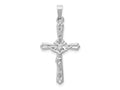 FJC Finejewelers 14 kt White Gold Polished INRI Crucifix Cross Charm 32 mm x 17 mm
