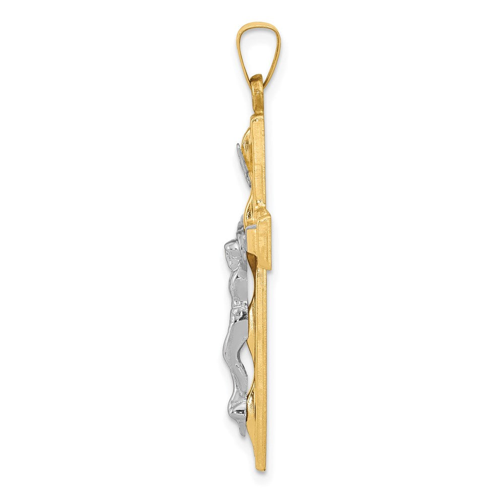 FJC Finejewelers 14 kt Two Tone Gold Polished INRI Crucifix Charm 37 x 20 mm