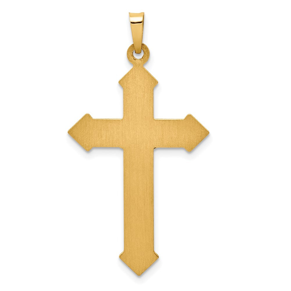 FJC Finejewelers 14 kt Two Tone Gold Polished and Textured INRI Crucifix Charm 38 x 21 mm
