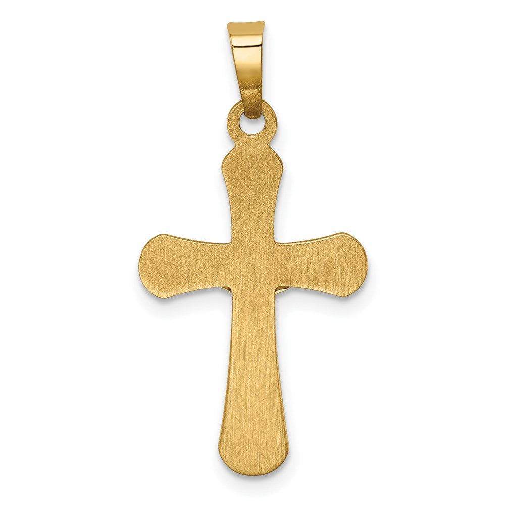 FJC Finejewelers 14 kt Two Tone Gold Polished Rounded Cross Charm 26 x 14 mm