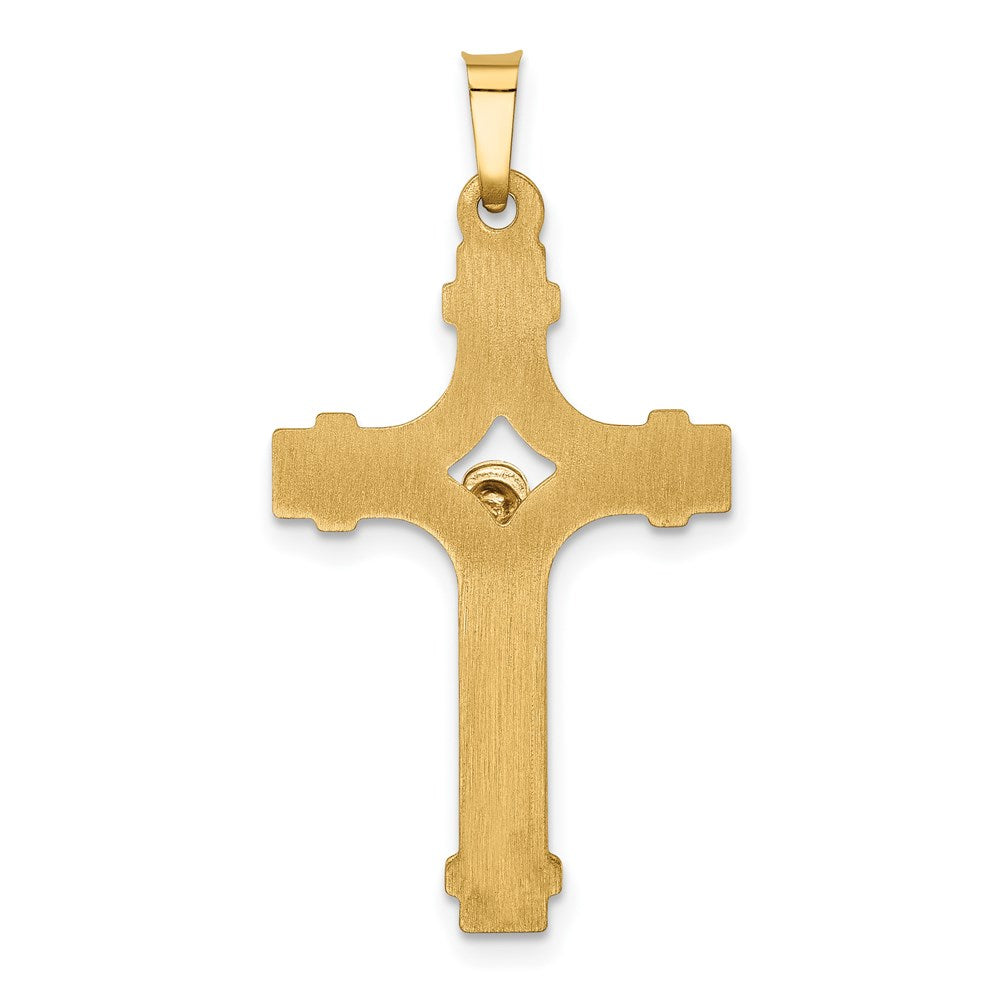 FJC Finejewelers 14 kt Two Tone Gold Polished INRI Crucifix Charm 32 x 17 mm