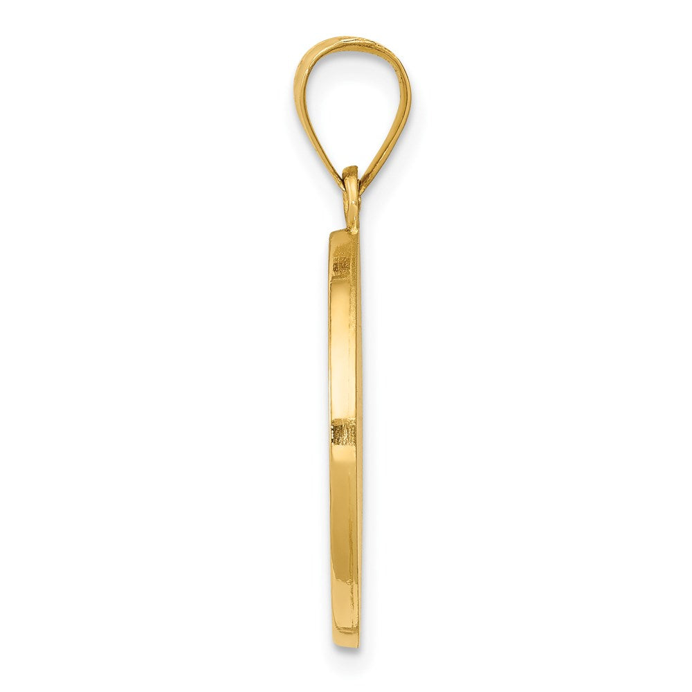 FJC Finejewelers 14 kt Yellow Gold Polished Satin Hollow Divino Nino Round Medal Charm 19 x 19 mm