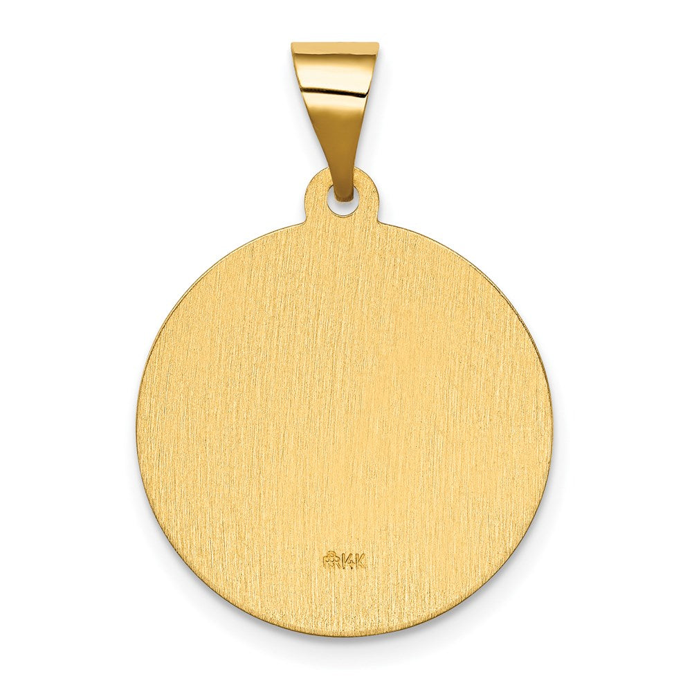 FJC Finejewelers 14 kt Yellow Gold Polished/Satin Spanish Our Lady Guadalupe Hollow Medal 27 x 19 mm