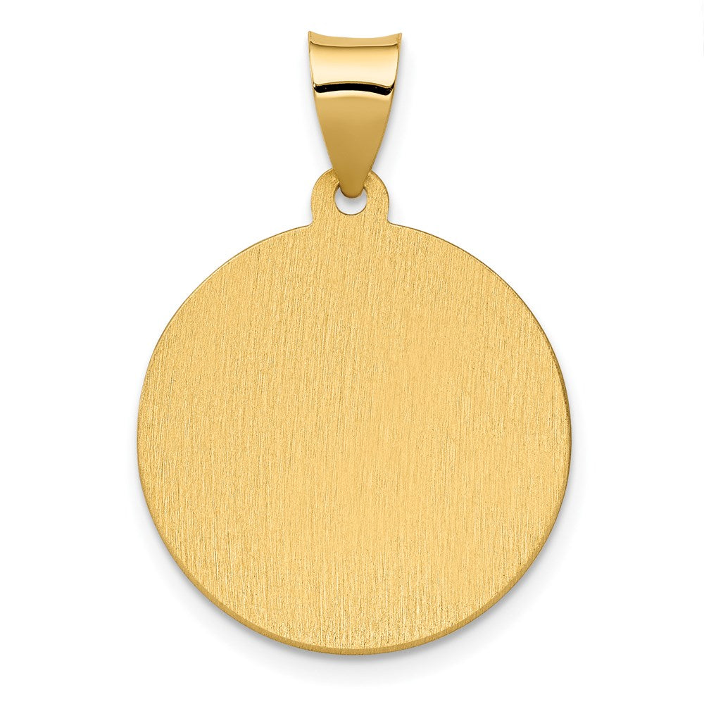 FJC Finejewelers 14 kt Yellow Gold Polished/Satin St. Agatha Hollow Medal Charm 28 x 19 mm