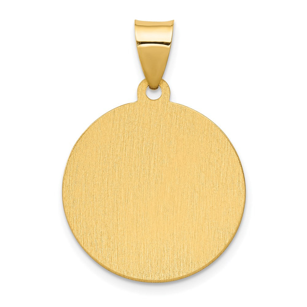 FJC Finejewelers 14 kt Yellow Gold Polished/Satin Hollow Spanish Saint Anne Medal Charm 28 x 19 mm
