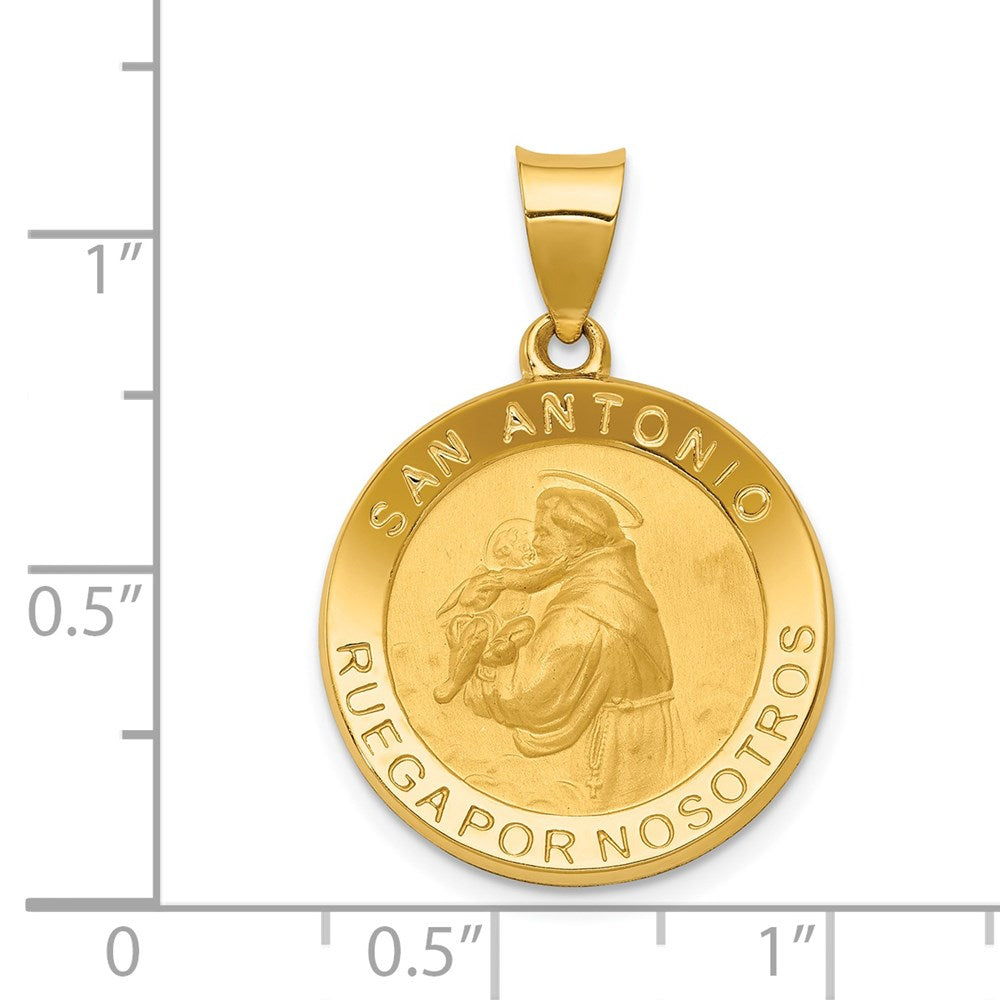 FJC Finejewelers 14 kt Yellow Gold Polished/Satin Hollow Spanish St. Anthony Medal Charm 28 x 20 mm