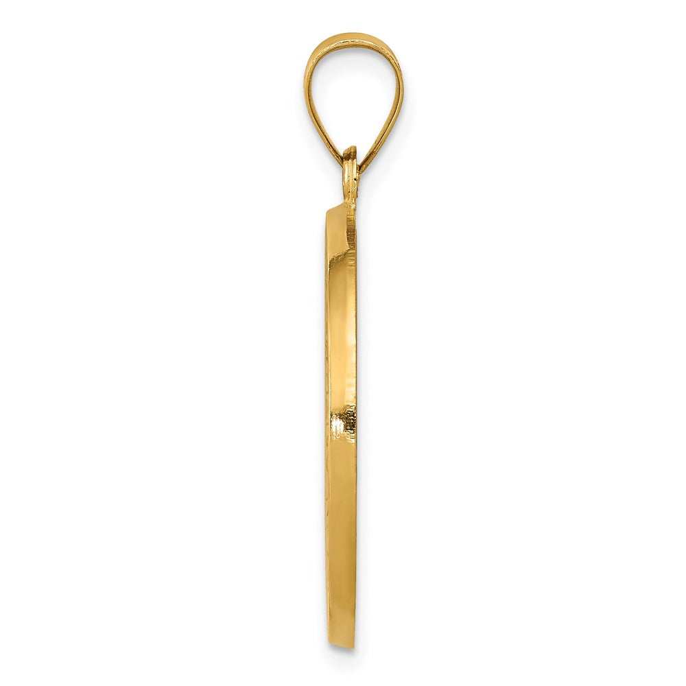FJC Finejewelers 14 kt Yellow Gold Polished/Satin St. Benedict Reversible Hollow Medal 30 x 22 mm
