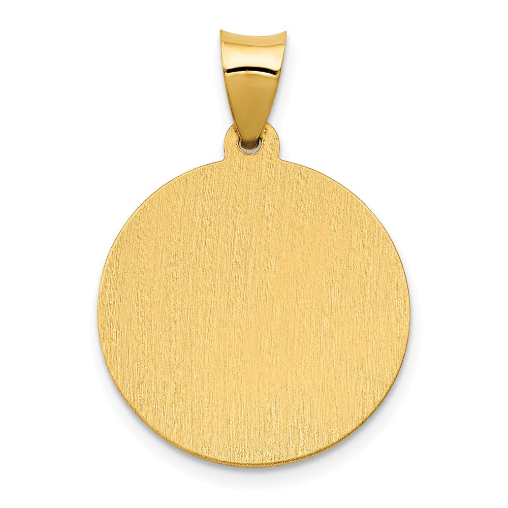 FJC Finejewelers 14 kt Yellow Gold Polished/Satin St. Brigid Hollow Medal Charm 27 x 19 mm
