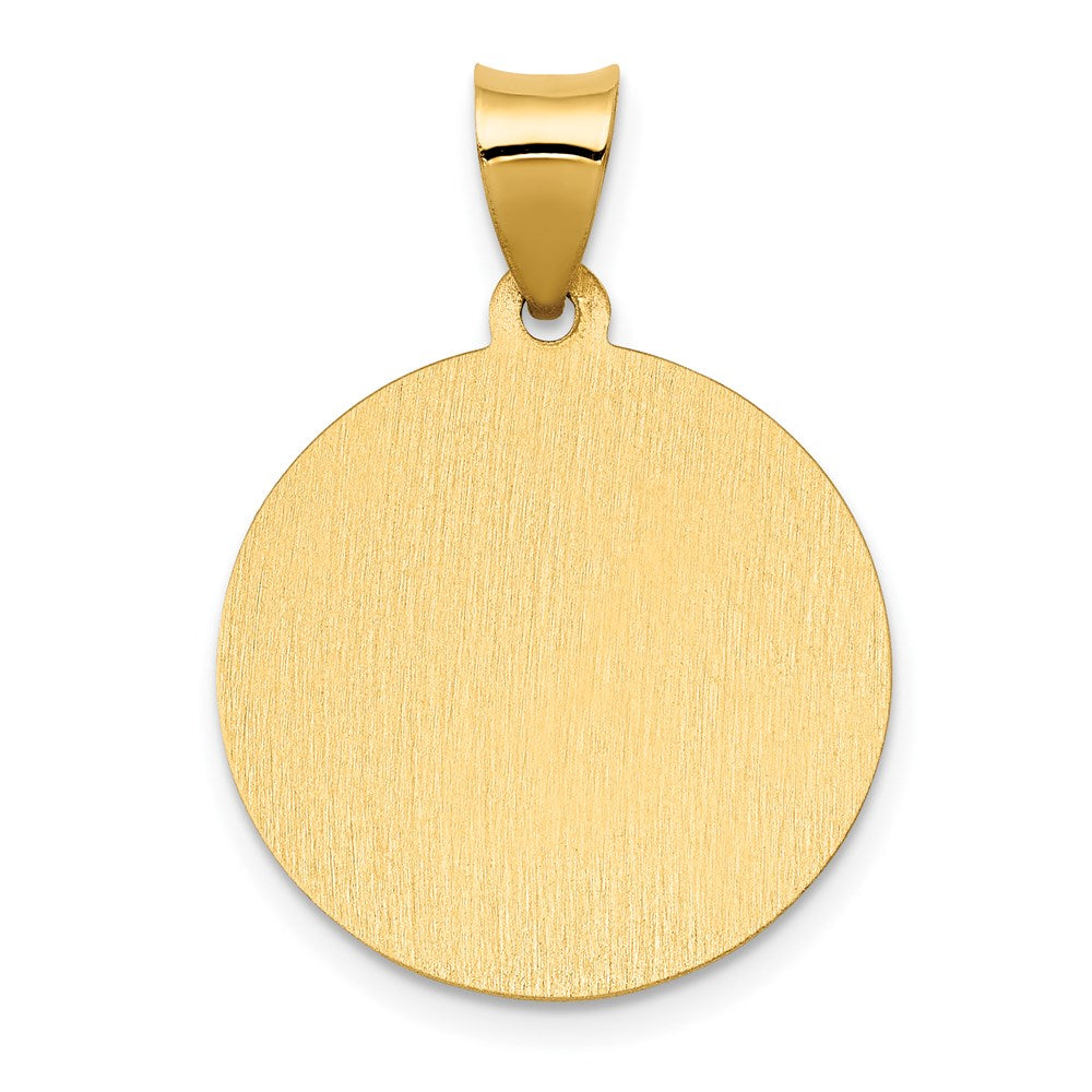 FJC Finejewelers 14 kt Yellow Gold Polished/Satin St. Catherine Hollow Medal Charm 27 x 19 mm