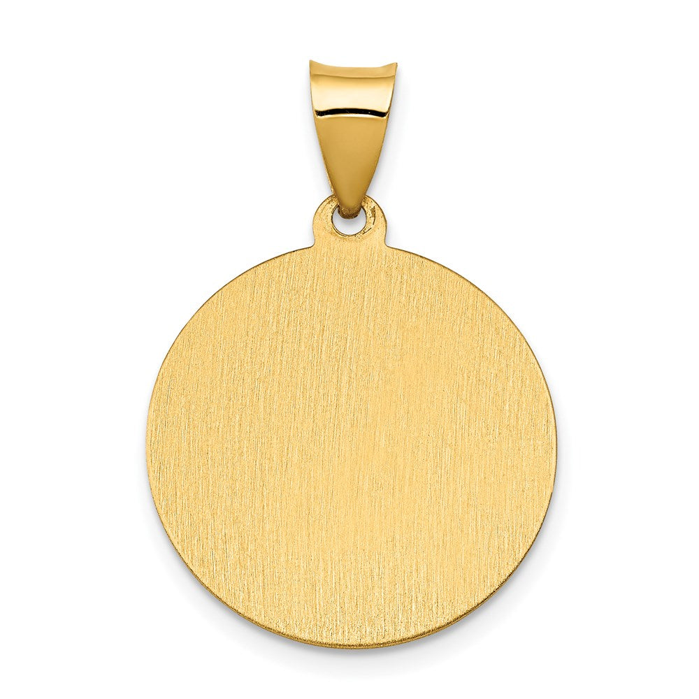 FJC Finejewelers 14 kt Yellow Gold Polished/Satin St. Cecilia Hollow Medal Charm 27 x 19 mm