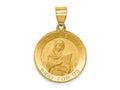 FJC Finejewelers 14 kt Yellow Gold Polished/Satin St. Cecilia Hollow Medal Charm 27 x 19 mm