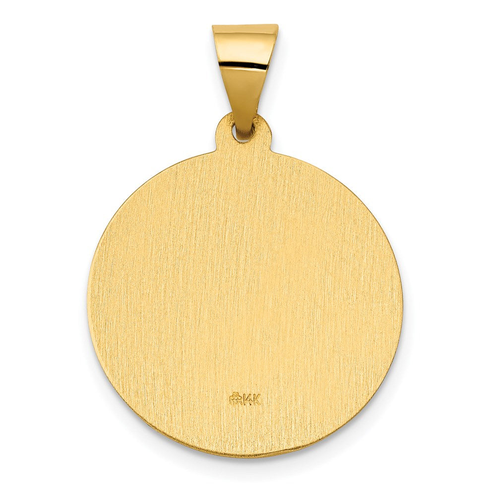 FJC Finejewelers 14 kt Yellow Gold Polished/Satin St. Clare Hollow Medal Charm 27 x 19 mm