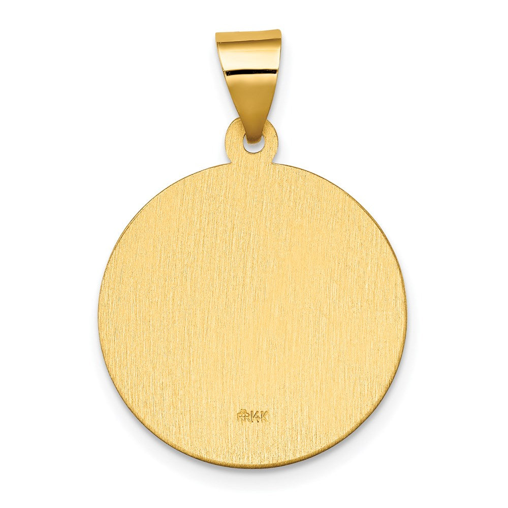 FJC Finejewelers 14 kt Yellow Gold Polished/Satin St. Daniel Hollow Medal Charm 26 x 18 mm