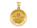 FJC Finejewelers 14 kt Yellow Gold Polished/Satin St. Daniel Hollow Medal Charm 26 x 18 mm
