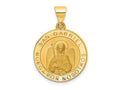FJC Finejewelers 14 kt Yellow Gold Polished/Satin Hollow Spanish St. Gabriel Medal Charm 26 x 19 mm