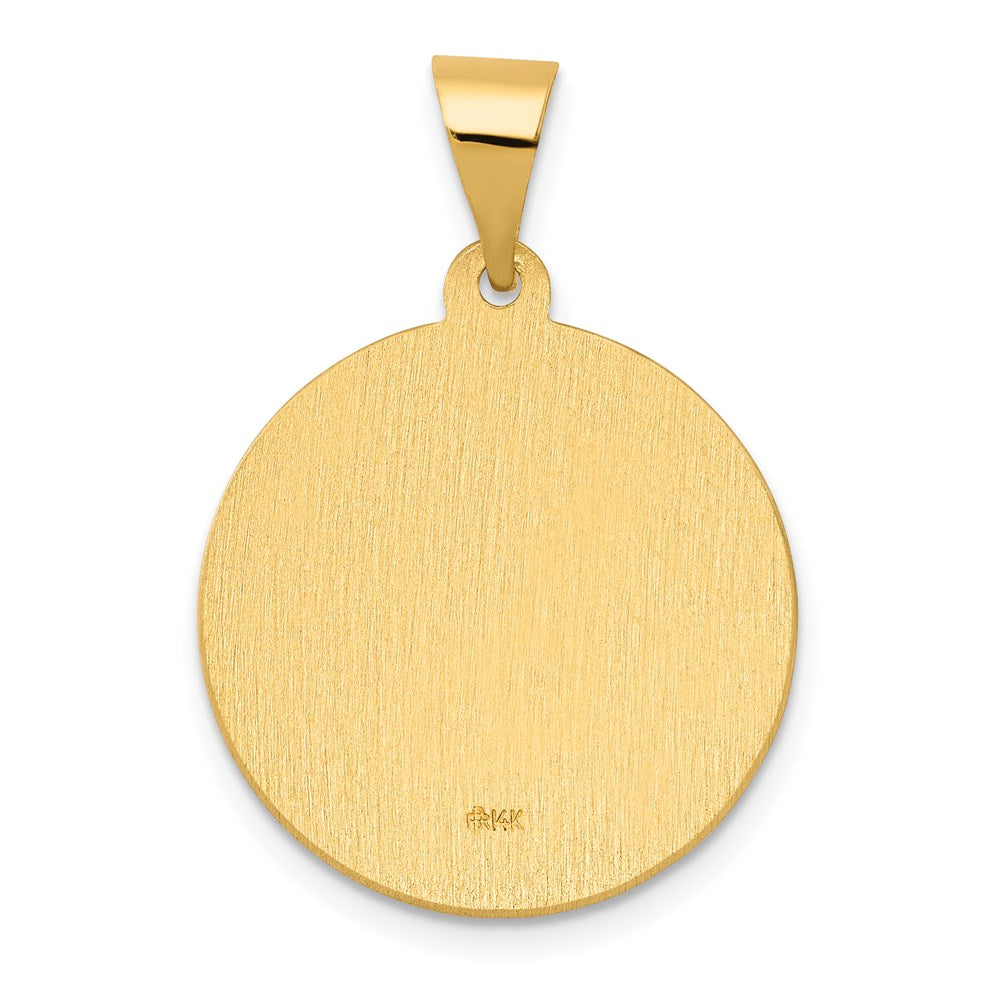 FJC Finejewelers 14 kt Yellow Gold Polished/Satin Hollow Spanish San Jose Medal Charm 27 x 18 mm