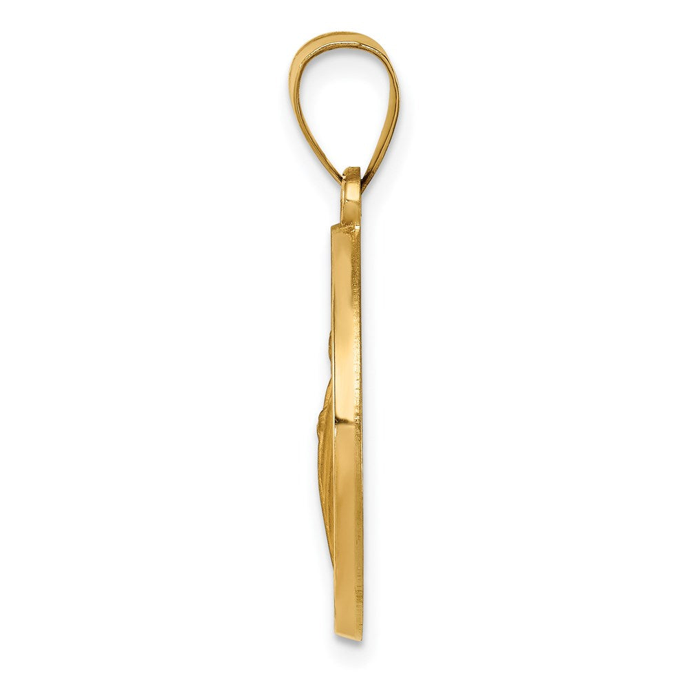 FJC Finejewelers 14 kt Yellow Gold Polished / Satin Hollow Spanish St. Jude Thaddeus Medal 26 x 18 mm
