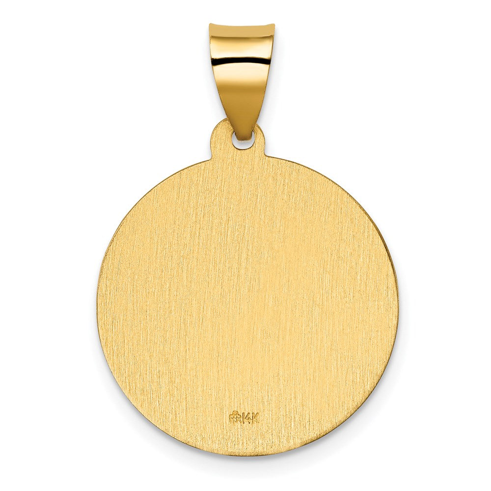 FJC Finejewelers 14 kt Yellow Gold Polished / Satin Hollow Spanish St. Jude Thaddeus Medal 26 x 18 mm