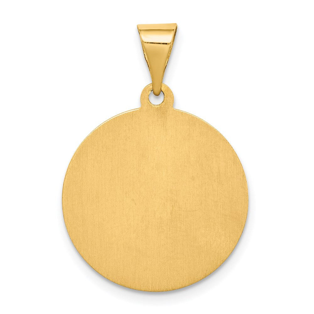 FJC Finejewelers 14 kt Yellow Gold Polished / Satin St. Maria Goretti Hollow Medal Charm 25 x 18 mm