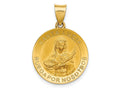 FJC Finejewelers 14 kt Yellow Gold Polished / Satin Hollow Spanish St. Lucy Medal Charm 26 x 18 mm